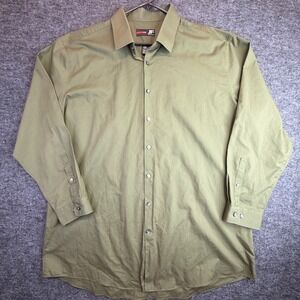 J.Ferrar Button Down Shirt Mens XXL Green Slim Fit Long Sleeve Dress Shirt